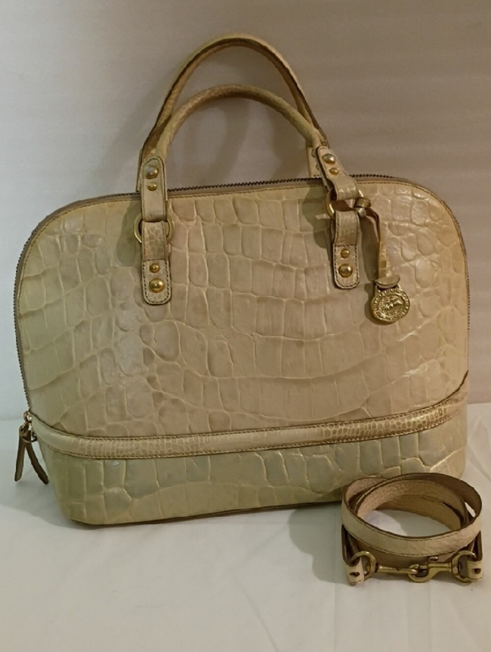 Brahmin Elegant Croc-Embossed Dome Satchel Brahmin Handbag